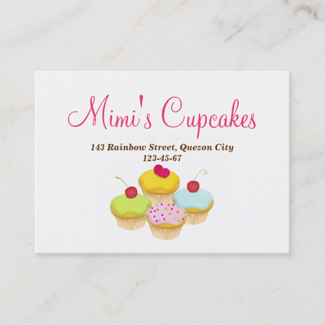 Cupcakes Business Card Template (Front)