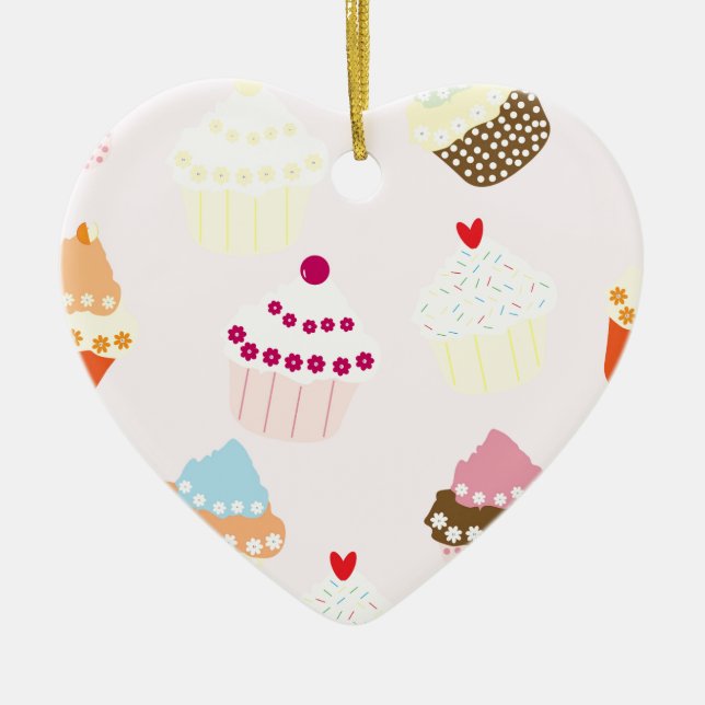 Cupcakes Ceramic Ornament (Front)