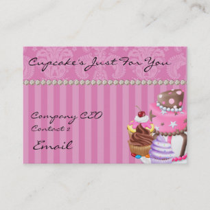 Cupcake's Chic Damask Bling Design Business Card