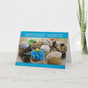 Cupcakes colorés Invitation de fête d'anniversaire