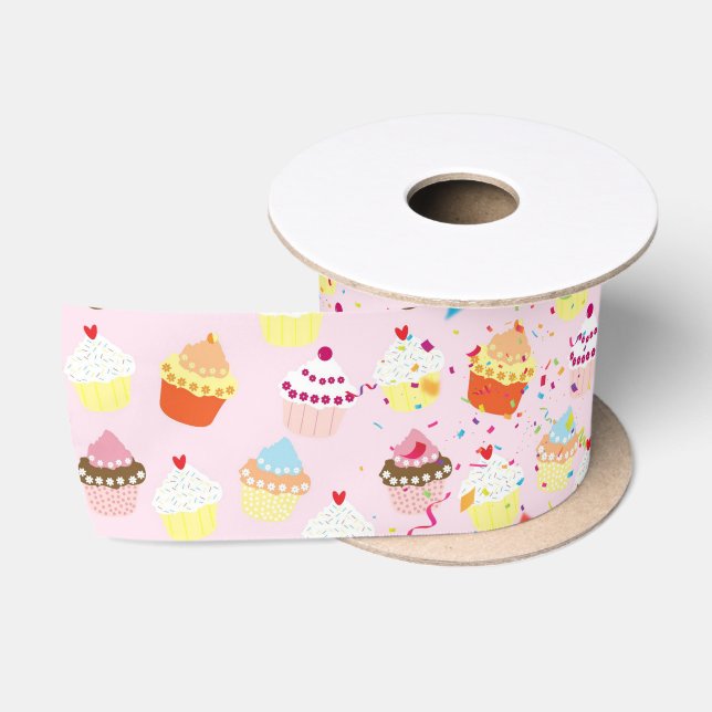 Cupcakes & Confetti Satin Ribbon (Spool)