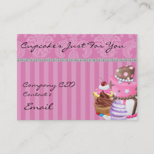 Cupcake's Damask Design Business Card diamonds