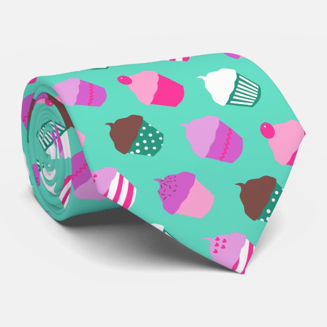 Cupcakes design tie (Rolled)