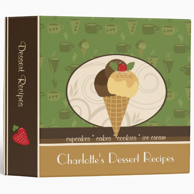 Cupcakes Dessert Recipes 2" Binder (Front/Spine)