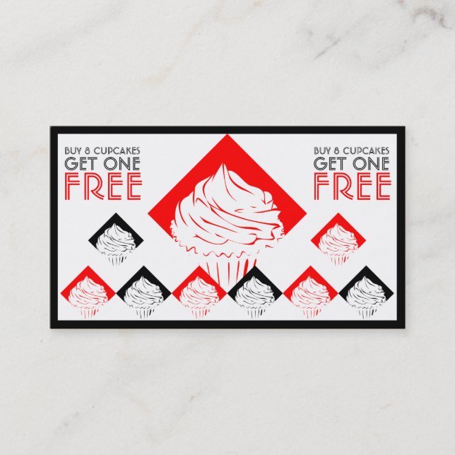 cupcakes diamond stamp card (Front)