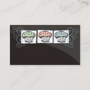 cupcakes doodles baker baking business card 2