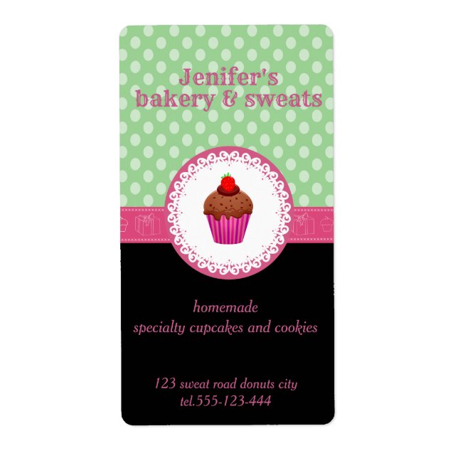 cupcakes et biscuits vintages pois rose (Devant)