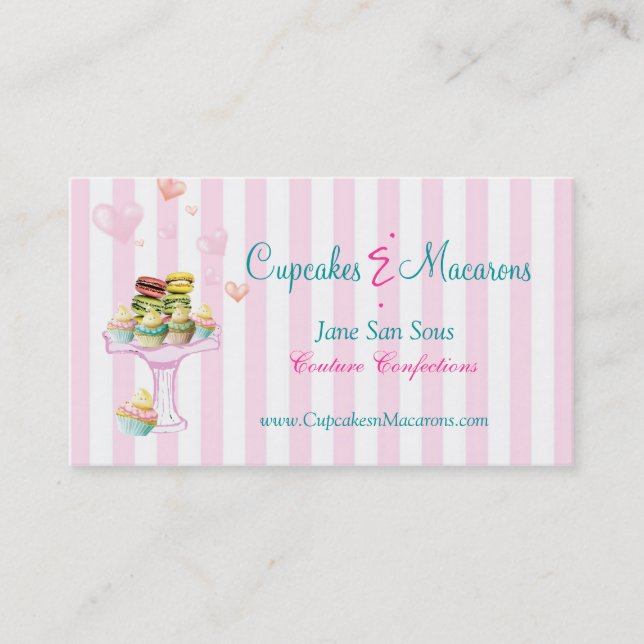 Cupcakes et Macarons Carte de visite (Devant)