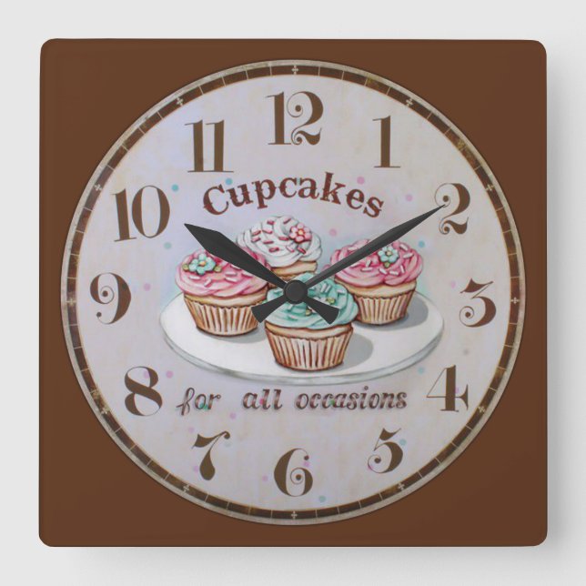 Cupcakes for all Occasions Square Wall Clock (Front)