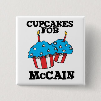 Cupcakes for McCain 2 Inch Square Button