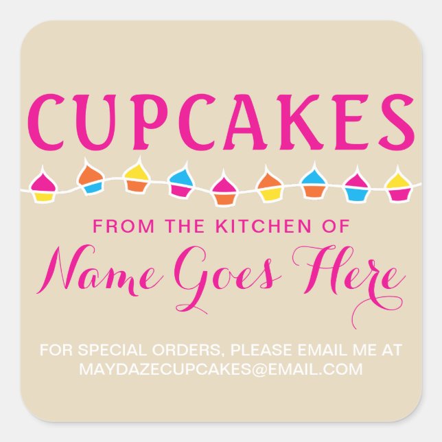 CUPCAKES from the kitchen of stickers (Front)