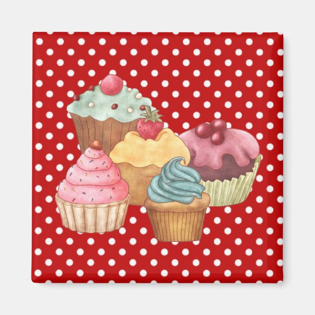Cupcakes Gâteaux Aimant de pâtisserie (Devant)