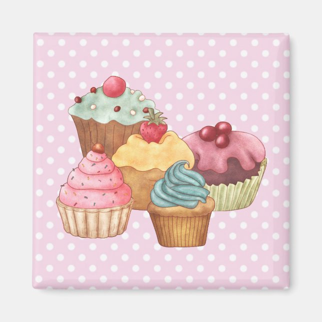 Cupcakes Gâteaux Aimant de pâtisserie (Devant)