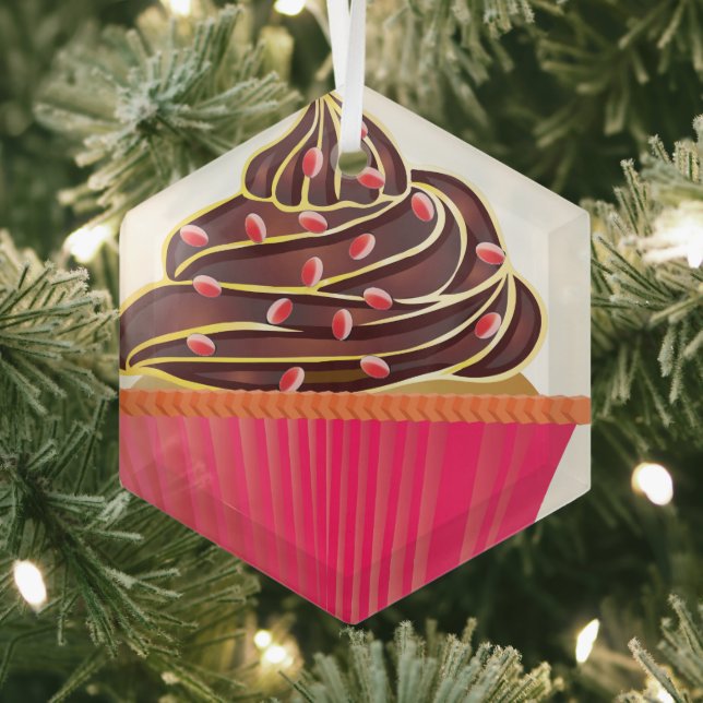 Cupcakes Glass Ornament (Insitu)