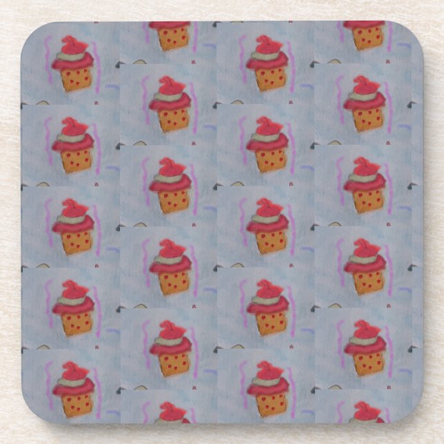 Cupcakes Hard Plastic Coaster (Front)