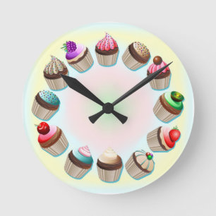 Cupcakes Horloges en cercle coloré