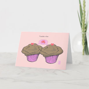 Cupcakes in Love ChocoChocoPinkPink Valentine Card