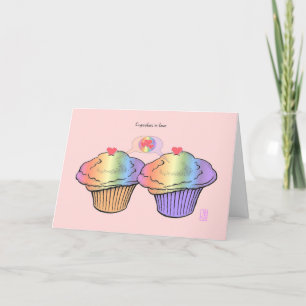 Cupcakes in Love RainbowRainbow Valentine Card