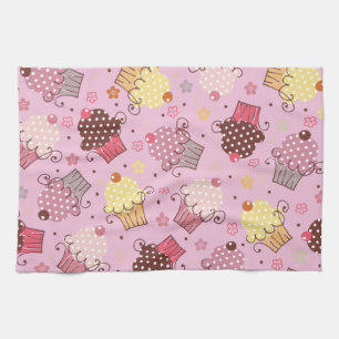 Cupcakes in Pink Kitchen Towel