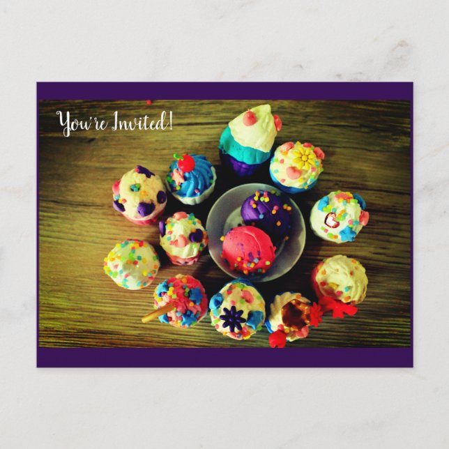 Cupcakes Invitation Postcard (Front)