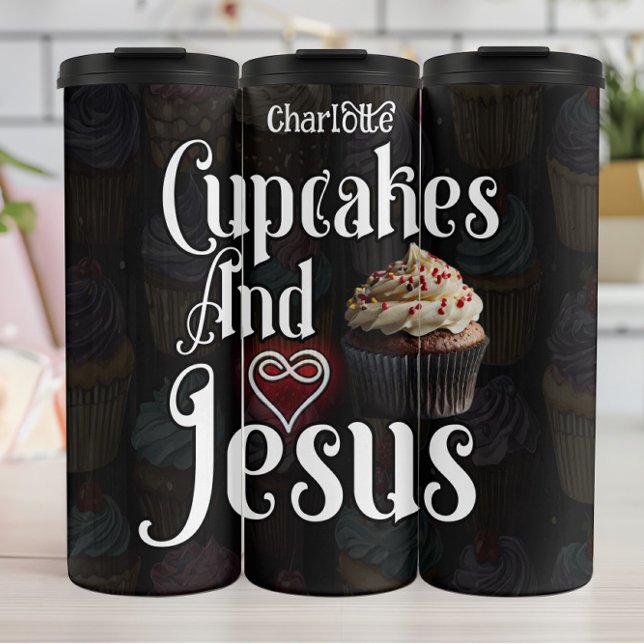 Cupcakes, Jesus, Sweet Devotion Thermal Tumbler (Creator Uploaded)