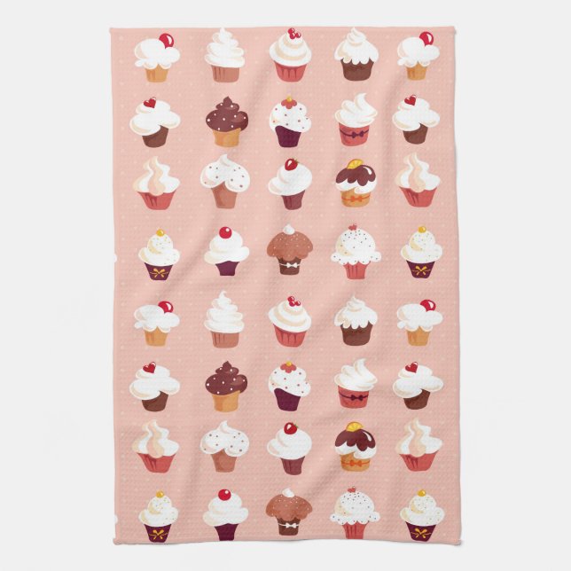Cupcakes Kitchen Towel (Vertical)