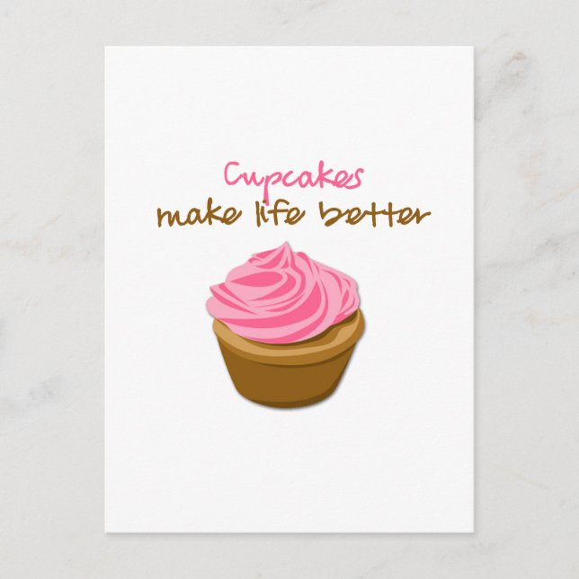 Cupcakes Make Life Better Postcard (Front)