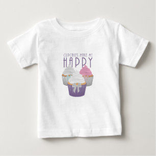 Cupcakes Make Me Happy Baby T-Shirt