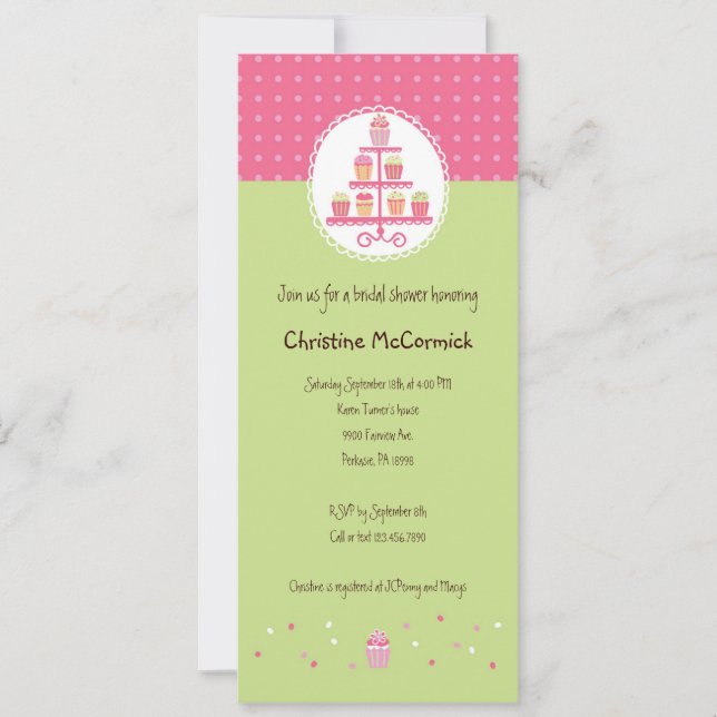 Cupcakes on a Stand Invitation (Front)