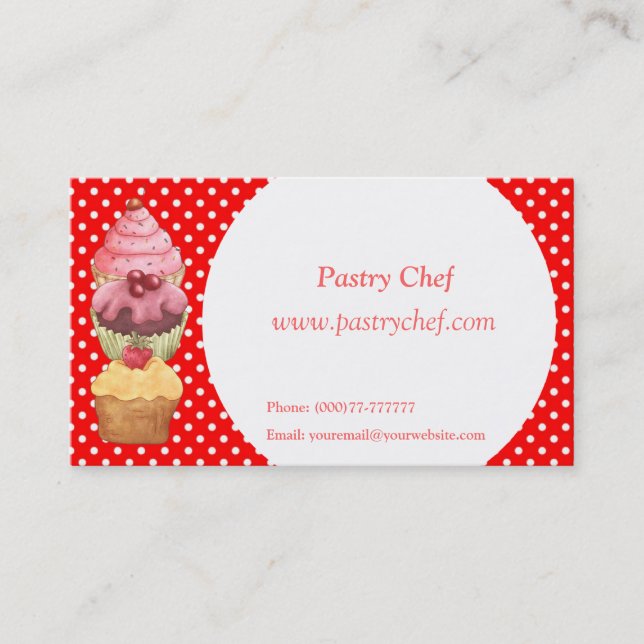 Cupcakes Pâtisseries Carte de profil professionnel (Devant)