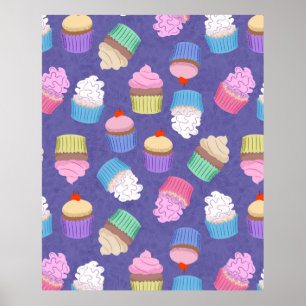Cupcakes pattern poster