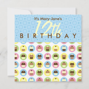Cupcakes Personalized Birthday Invitation