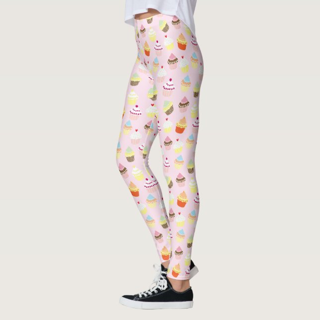 CUPCAKES PINK PATTERN LEGGINGS (Left)