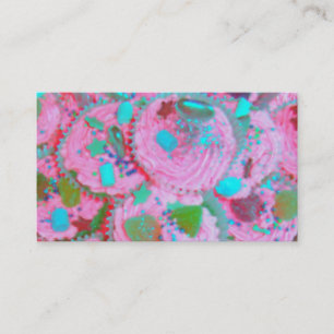 Cupcakes rose carte de visite blanc