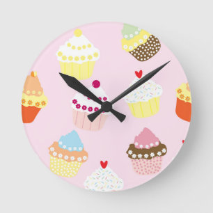 Cupcakes Round Clock