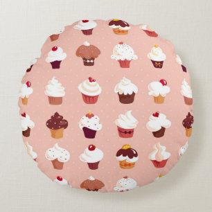 Cupcakes Round Pillow