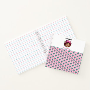 Cupcakes Scalloped Custom Photo Template Name Notebook