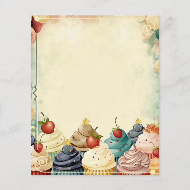 Cupcakes Scrapbook Paper (Front)