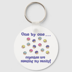 Cupcakes Stealing my Sanity Keychain