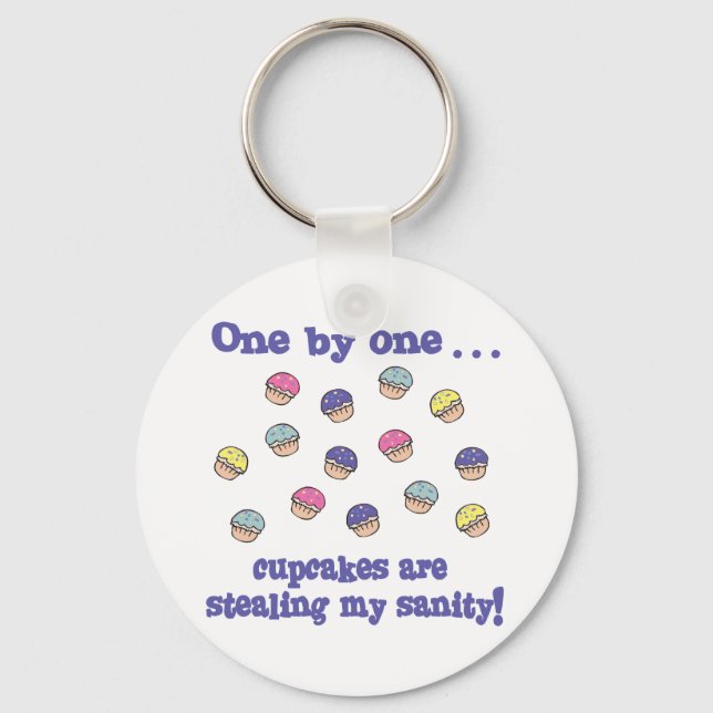 Cupcakes Stealing my Sanity Keychain (Front)
