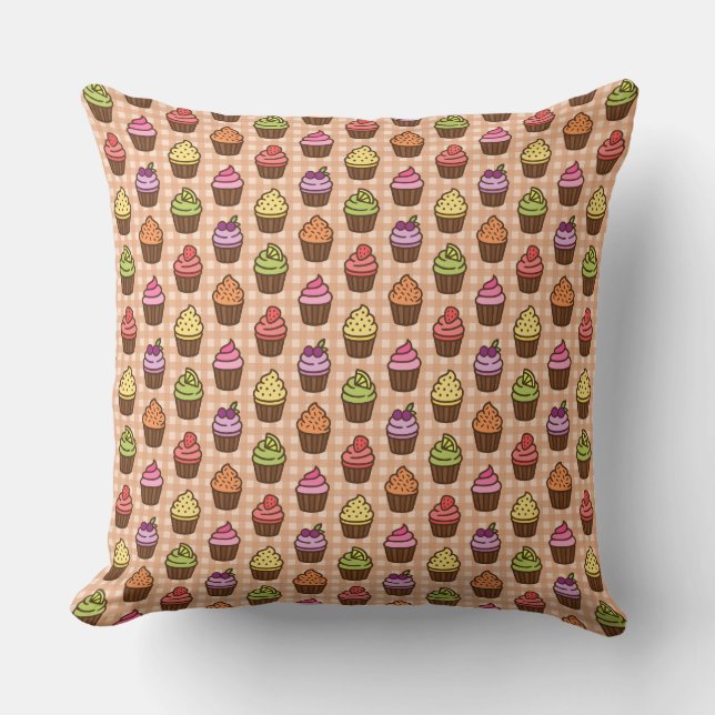 Cupcakes Throw Pillow (Front)