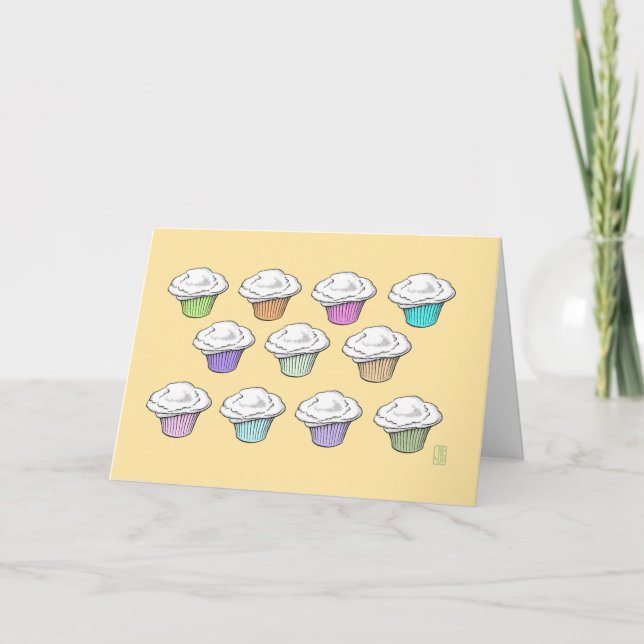 Cupcakes Vanilla Icing Congratulations Personalize Card (Front)