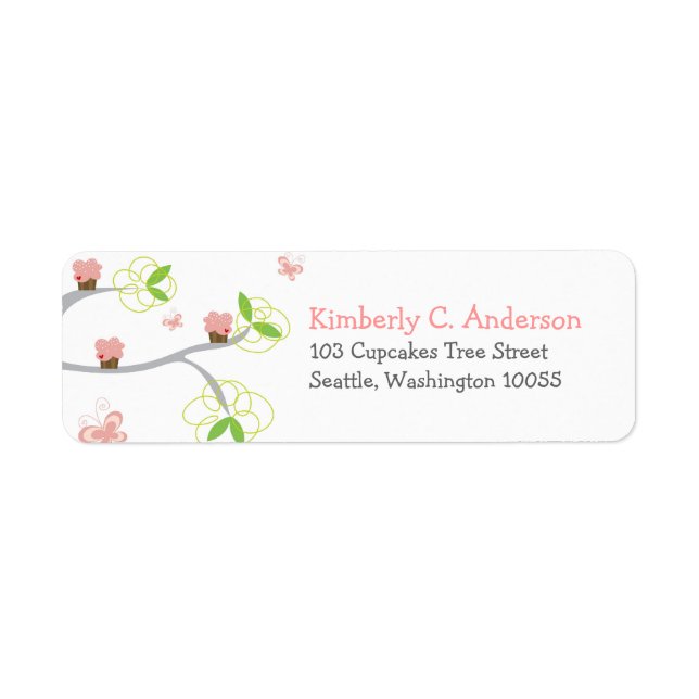 Cupcakes Whimsical Tree Butterflies Sweet Birthday (Devant)