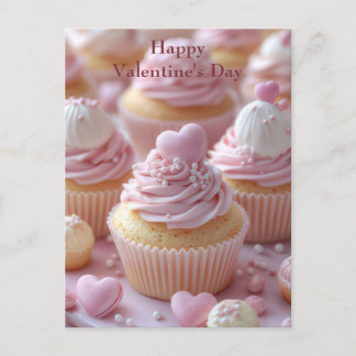 Cupcakes with heart Valentine's Day Postcard