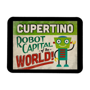 Cupertino California Robot - Funny Vintage Magnet