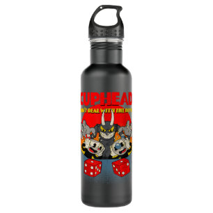 Cuphead And Mugman Devil's Dice Video Game  710 Ml Water Bottle