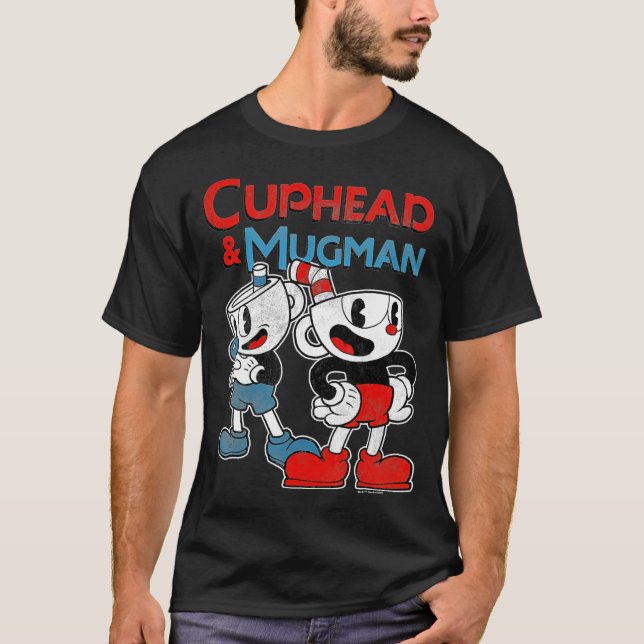 Cuphead Mugman Dynamic Duo girl retro T-Shirt (Front)