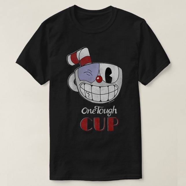 Cuphead One Tough Cup Black Eye Wink Premium  T-Shirt (Design Front)