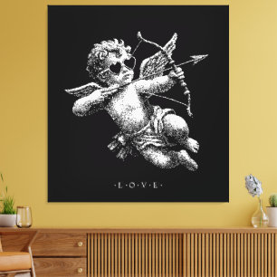 Cupi of Love B&W Canvas Print