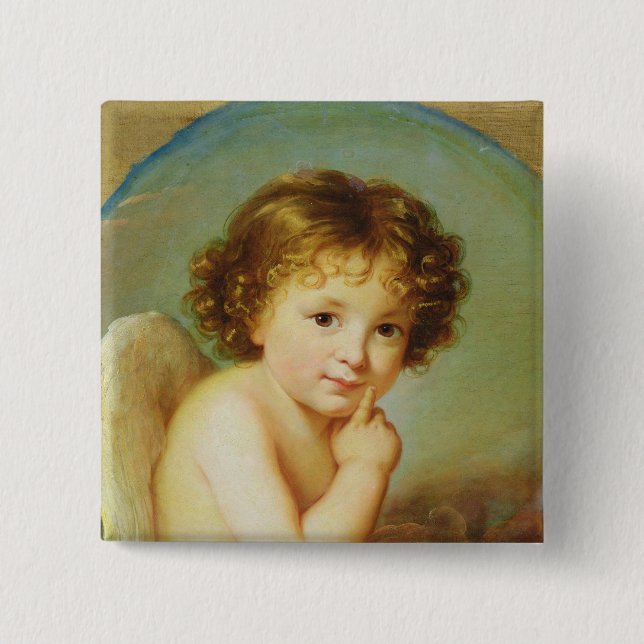 Cupid 2 Inch Square Button (Front)